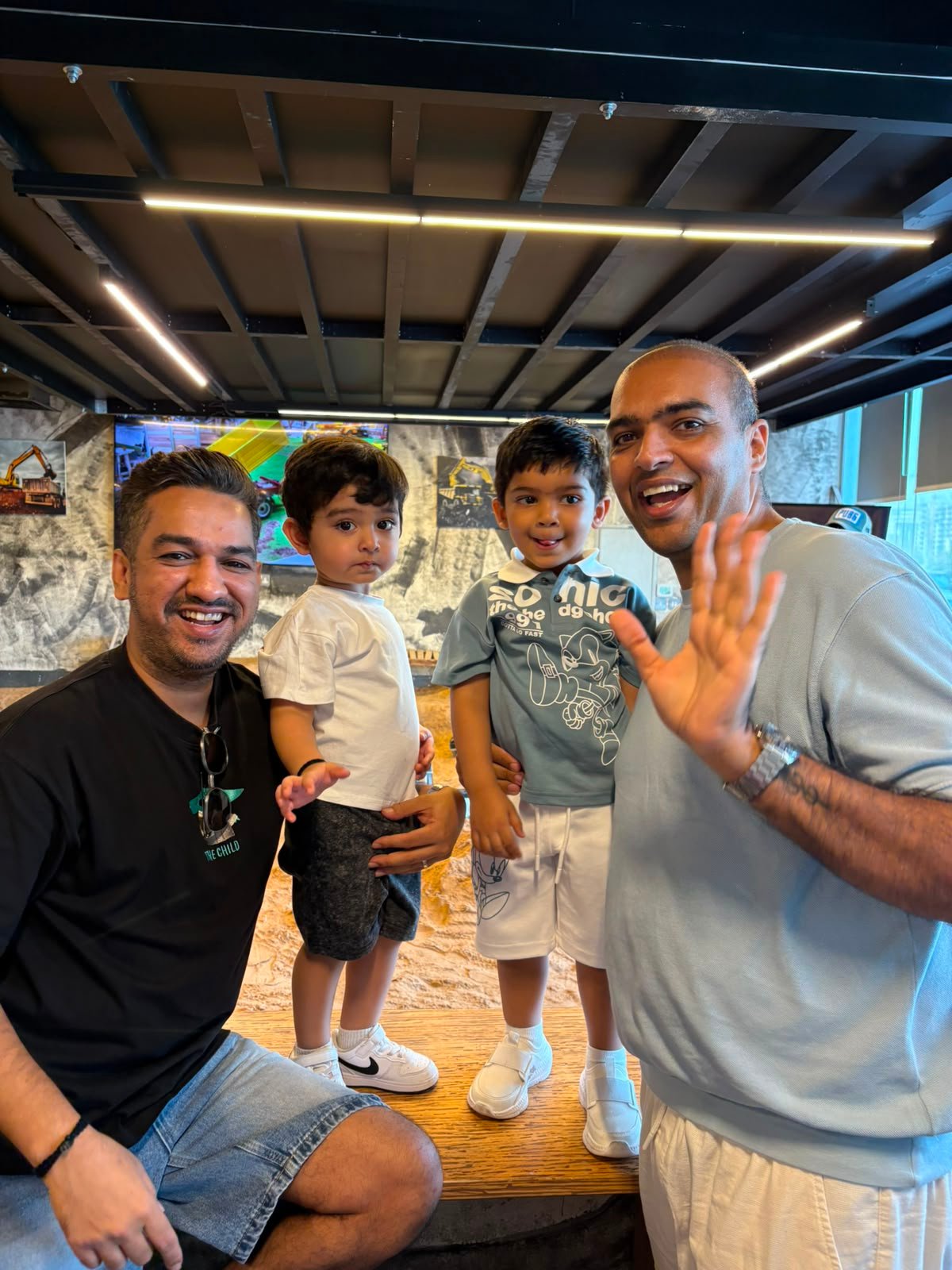 Fathers and children sharing an experience